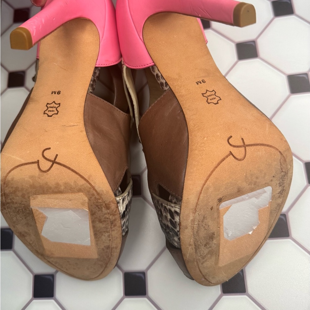 Stylish Brown and Pink Women's Heels - Picture 4 of 4
